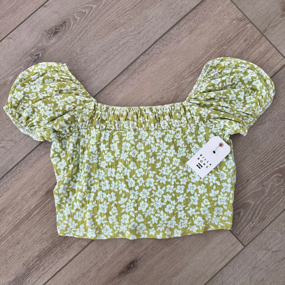 Billabong NWT Floral Green Summer Crop Top - Size Large